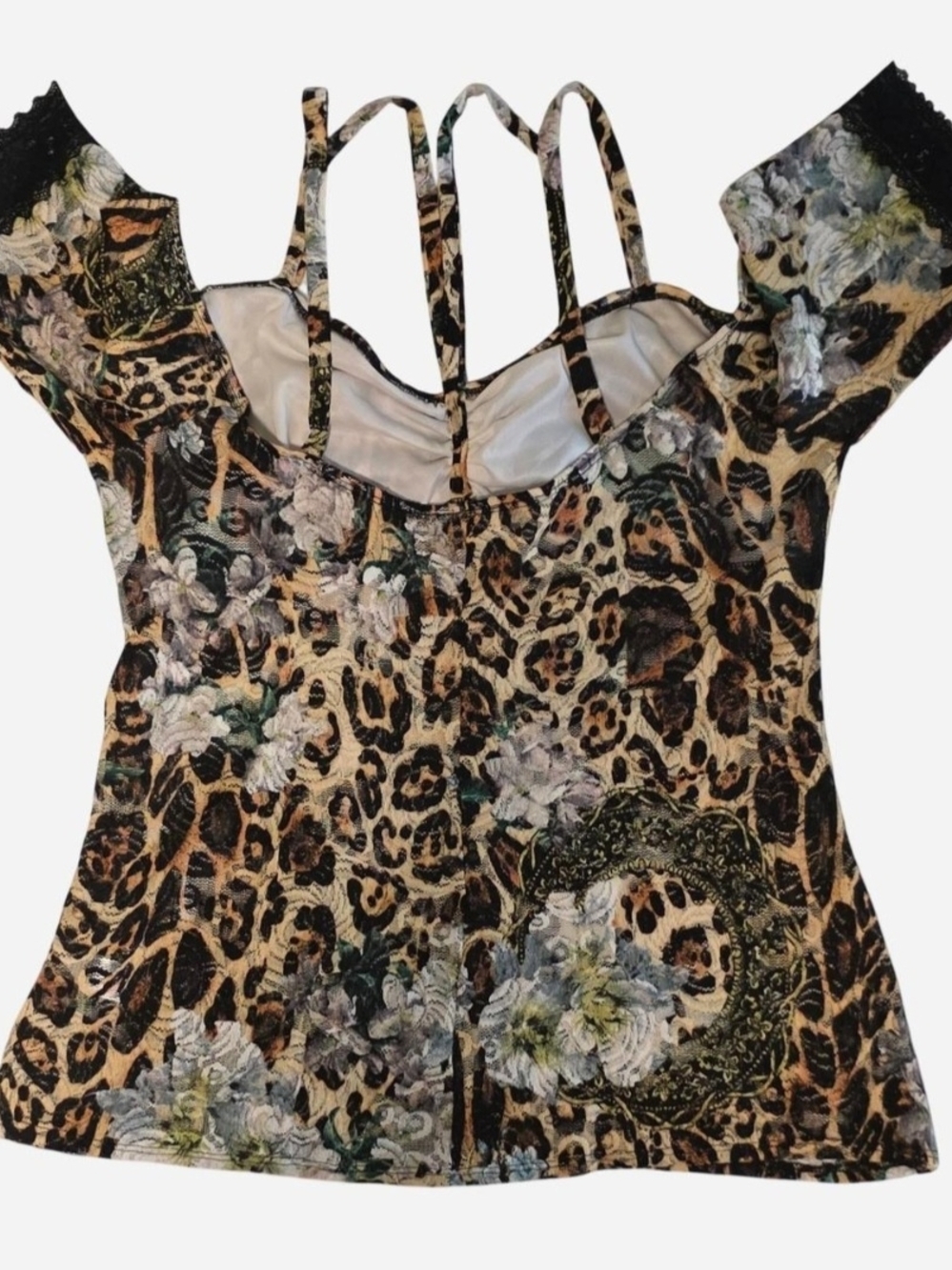 VENUS Lace Leopard Floral OFF-Shoulder Strappy Camisole XL BRAND NEW Beautiful - Picture 7 of 8